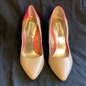 Steven Madden Pink and Tan Heels